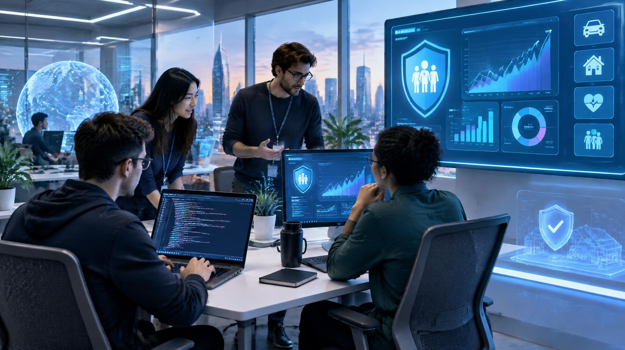futuristic insurance office